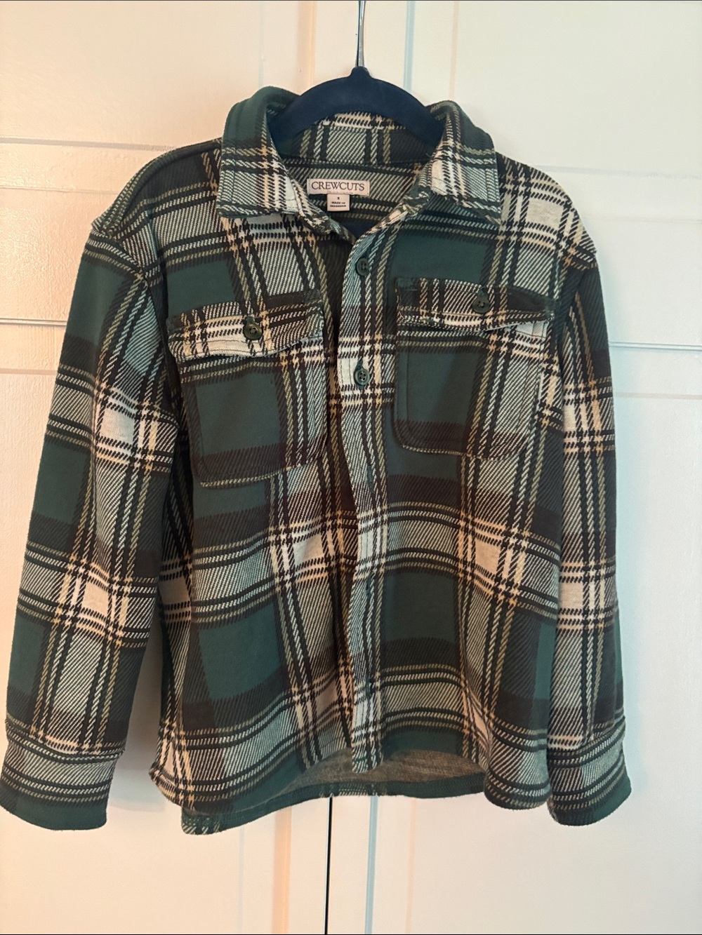 Crewcuts Green Plaid Button-Front Shacket